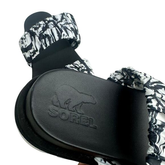 Sorel Women's Roaming Two Strap Slide Sandals Black White Size 8 - Picture 5 of 8